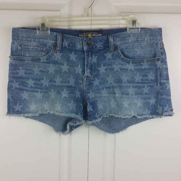 Lucky Brand Denim Stars Riley Shorts Sz 8 / 29 EUC - Picture 2 of 9